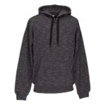 Comfort and Style Unite: French Terry Hoodie Pullover with Hooded Design and Flat Black Draw Cords