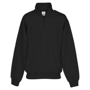Unisex Quarter Zip Hoodie with Cadet Collar - Sweatshirt for Men and Women