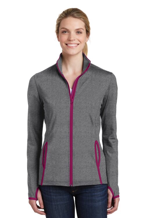 Sport-Tek® Women's Sport-Wick® Stretch Contrast Full-Zip Jacket