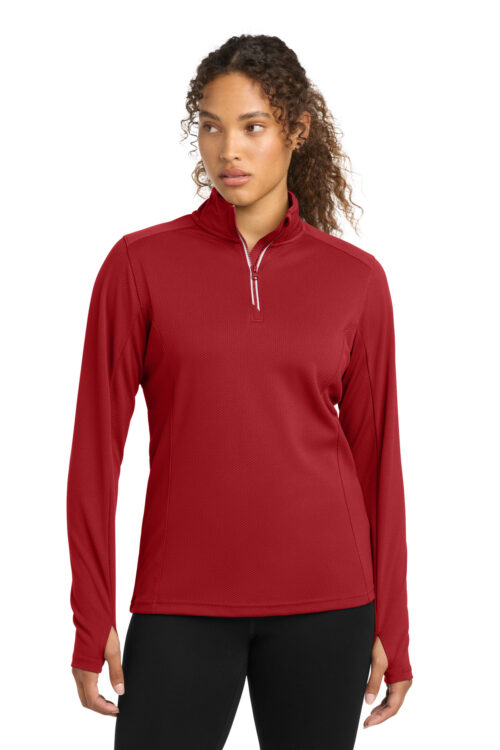 Sport-Tek® Women's Sport-Wick® Textured 1/4-Zip Pullover