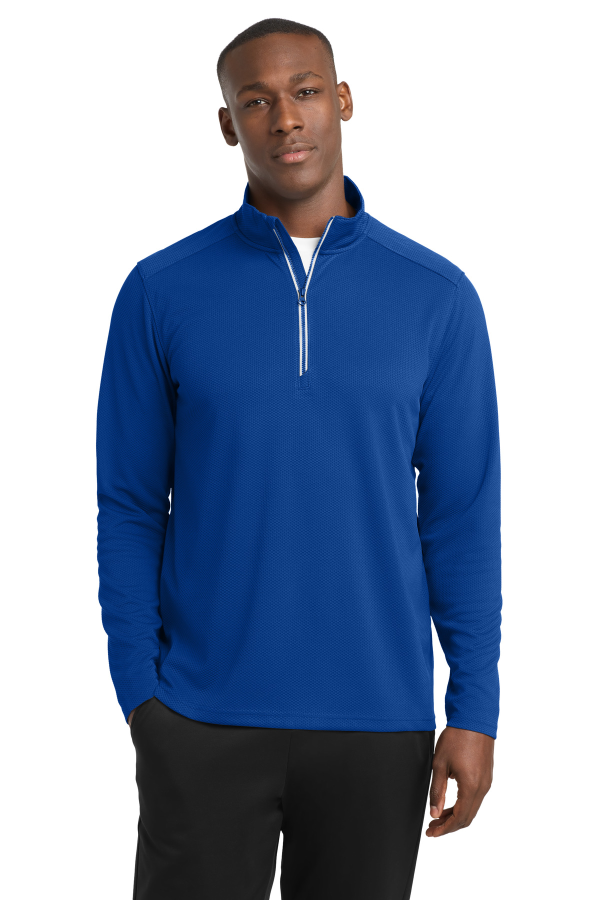 Sport-Tek® Sport-Wick® Textured 1/4-Zip Pullover