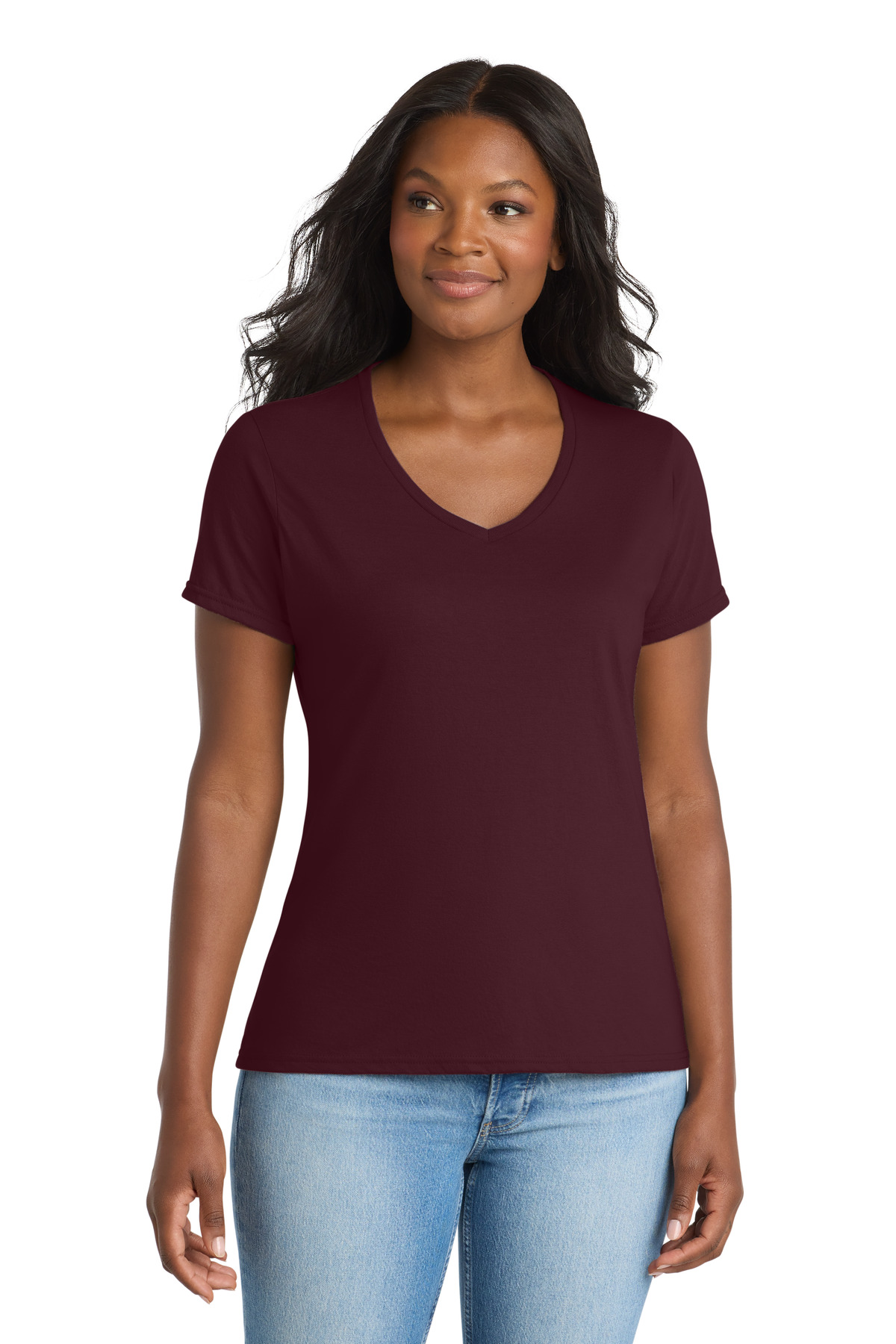 Port & Co Women's Performance Blend V-Neck Tee