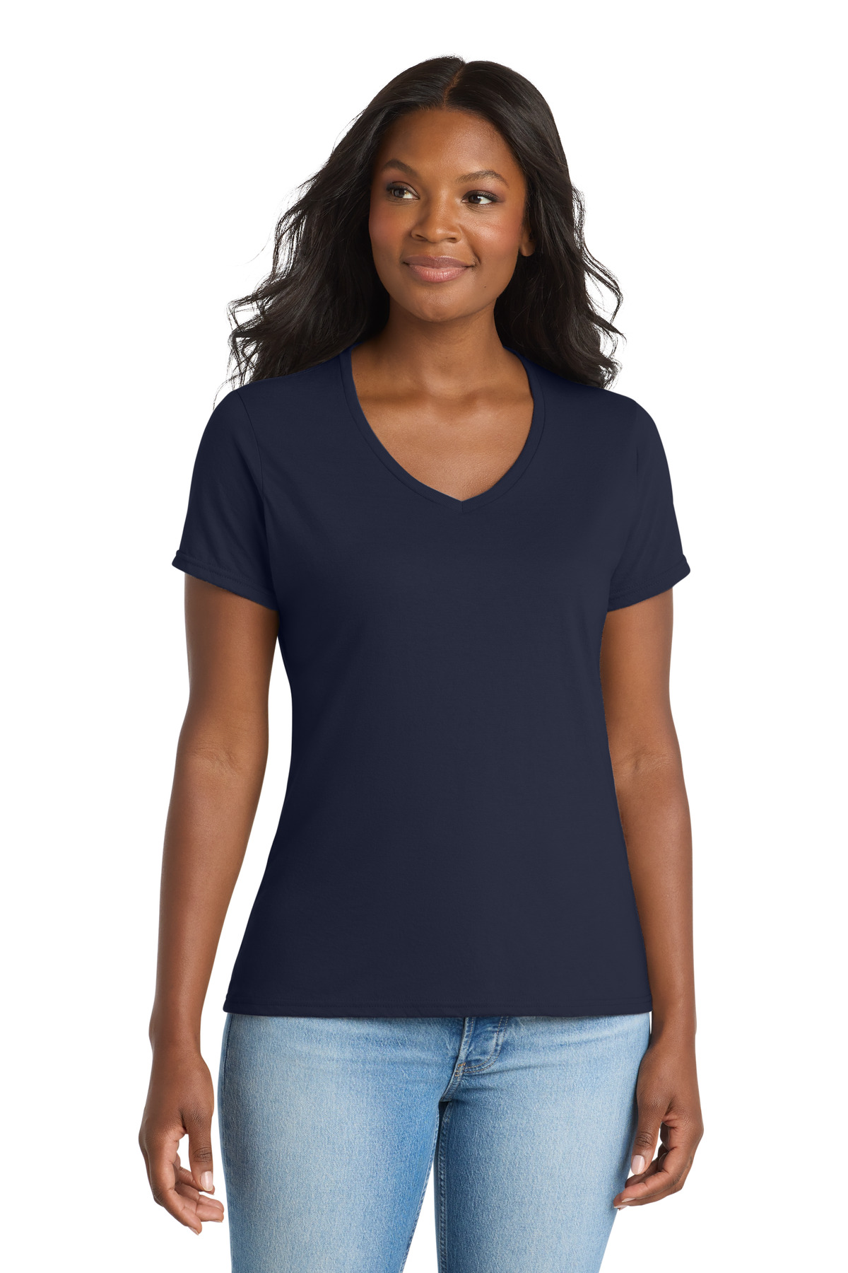 Port & Co Women's Performance Blend V-Neck Tee