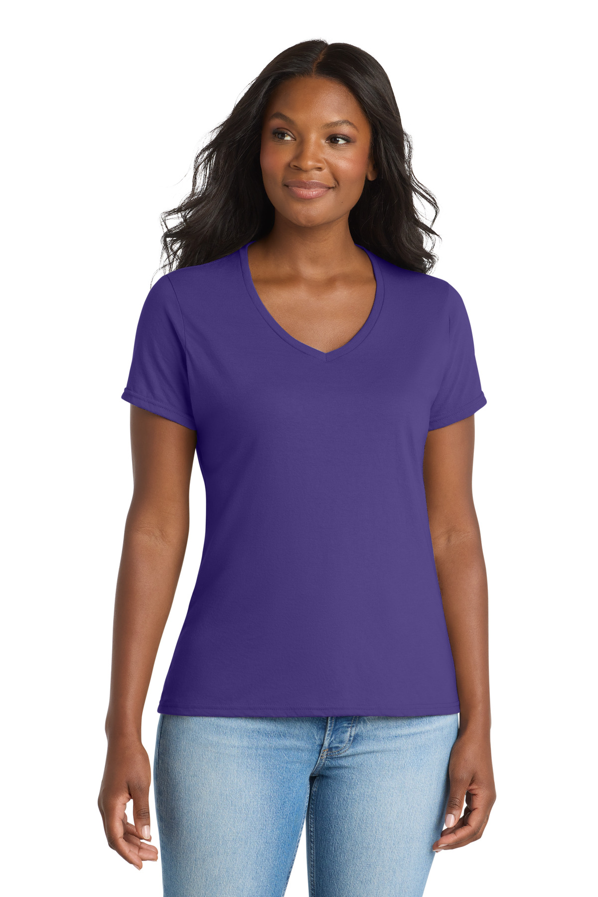 Port & Co Women's Performance Blend V-Neck Tee