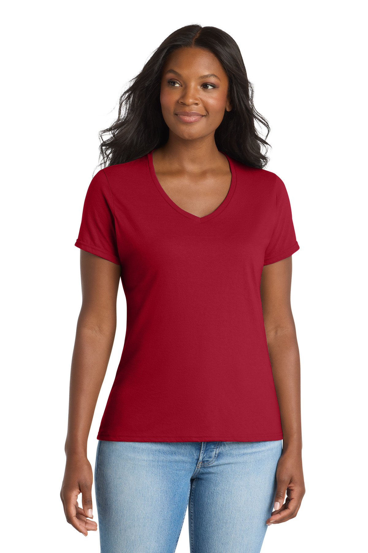 Port & Co Women's Performance Blend V-Neck Tee