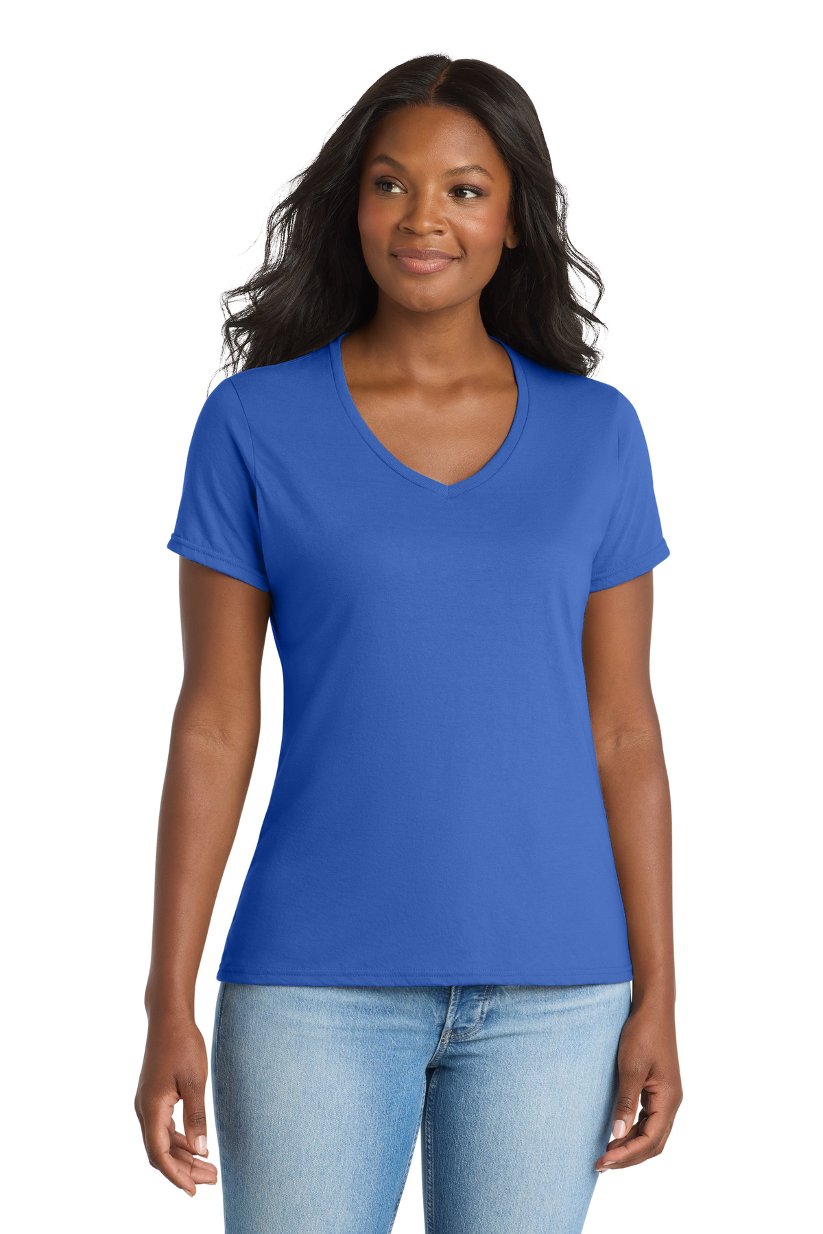 Port & Co Women's Performance Blend V-Neck Tee