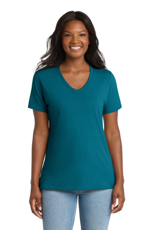 Port & Co Women's Core Cotton V-Neck Tee